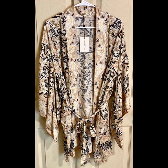 NWT Spell Oasis Pearl Kimono Robe M/L short - Picture 4 of 15